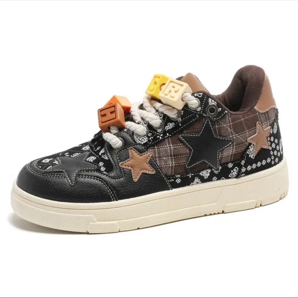 Harajuku Style Mens Skateboard Sneakers Green Star
Vulcanized Sports Shoes Men